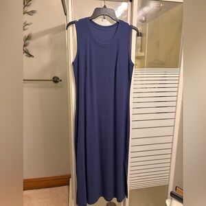 ITEM HAS SOLD Woolx Iris Ribbed Dress size large in ink blue